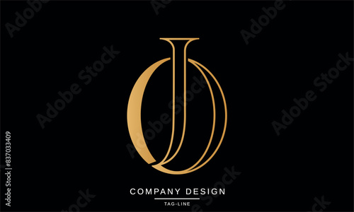 JO, OJ Abstract Letters Logo Monogram design Icon Font Vector Initials