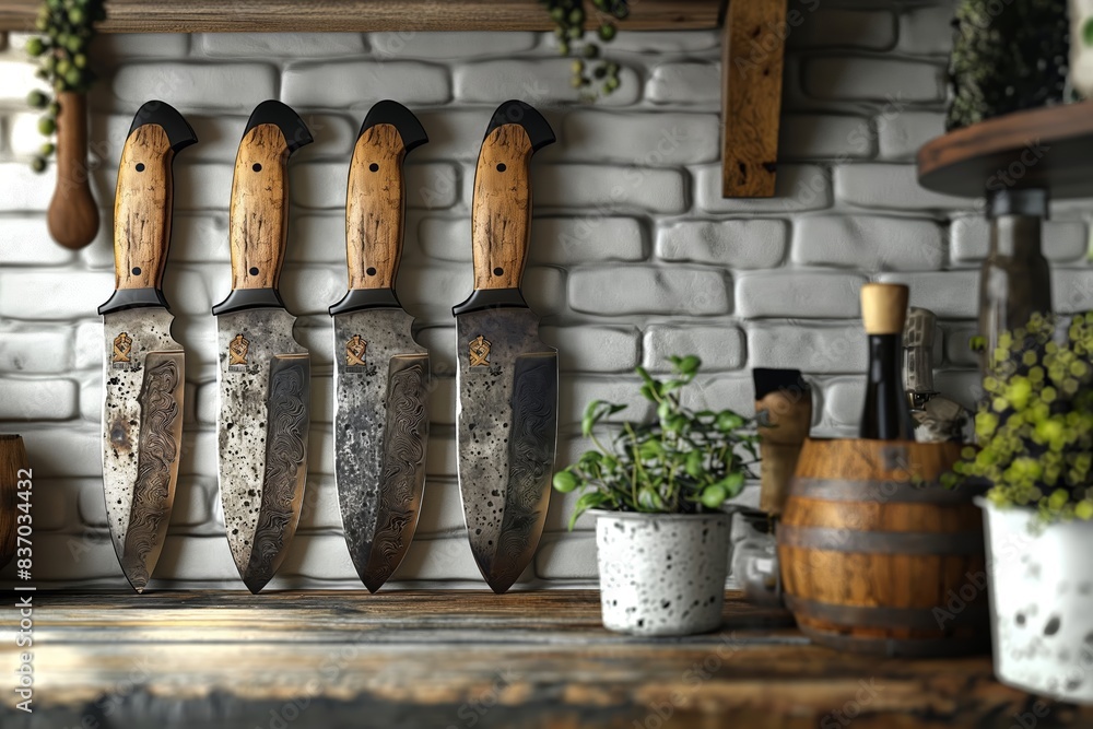 Fototapeta premium knife and vegetables