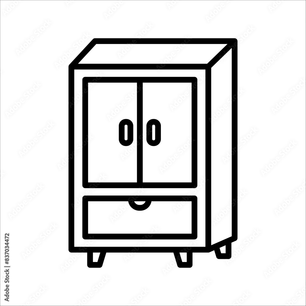 Cupboard furniture line icon. linear style sign for mobile concept and web design. Cabinet, closet outline vector icon. Symbol, logo illustration. Cupboard furniture line icon. linear style sign for mobile concept and web design. Cabinet, closet outline vector icon. Symbol, logo illustration.