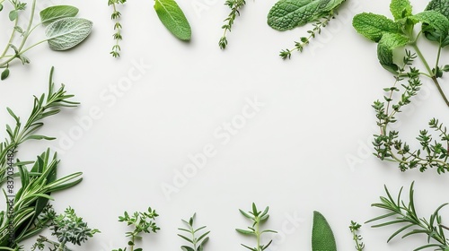 White backdrop, herb isolated on white clean backgrounds