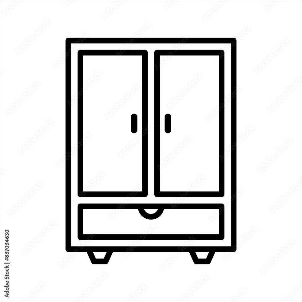 Cupboard furniture line icon. linear style sign for mobile concept and web design. Cabinet, closet outline vector icon. Symbol, logo illustration. Cupboard furniture line icon. linear style sign for mobile concept and web design. Cabinet, closet outline vector icon. Symbol, logo illustration.