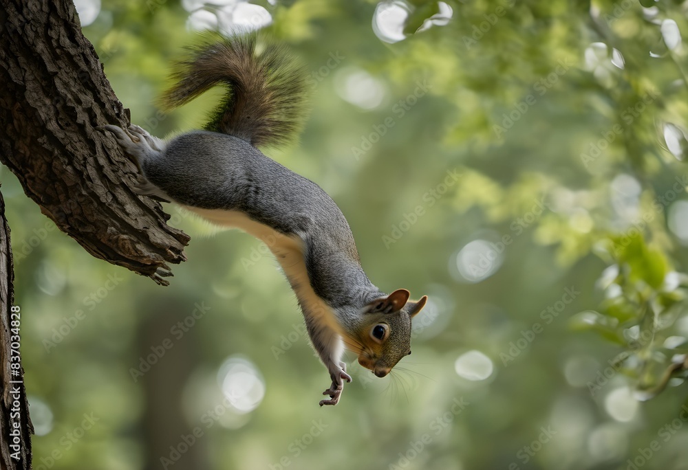 A view of a Grey Squirrel in a tree A view of a Grey Squirrel in a tree