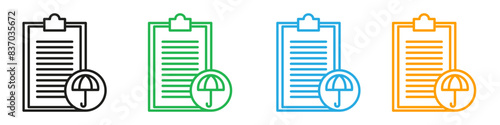 Insurance policy icon illustrating financial protection and coverage plans, perfect for insurance companies and policyholder education