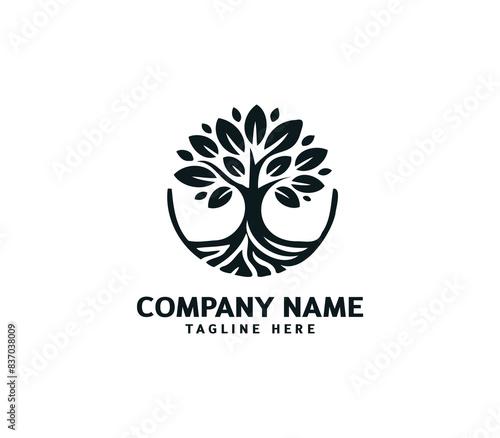 Tree logo design. Botanic tree. Tree of life symbol. Abstract tree logo symbol. Vector illustration