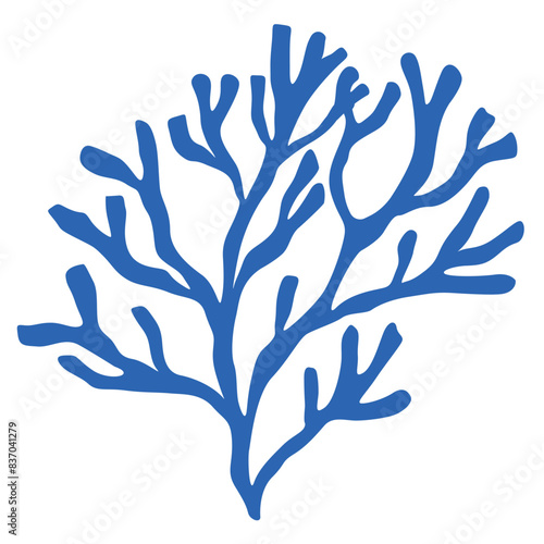 Vector Illustration of Seaweed on the White Background.