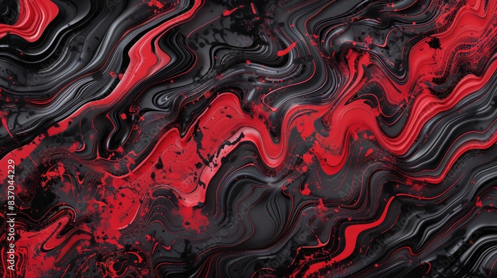 Obraz premium Red and Black Abstract Painting