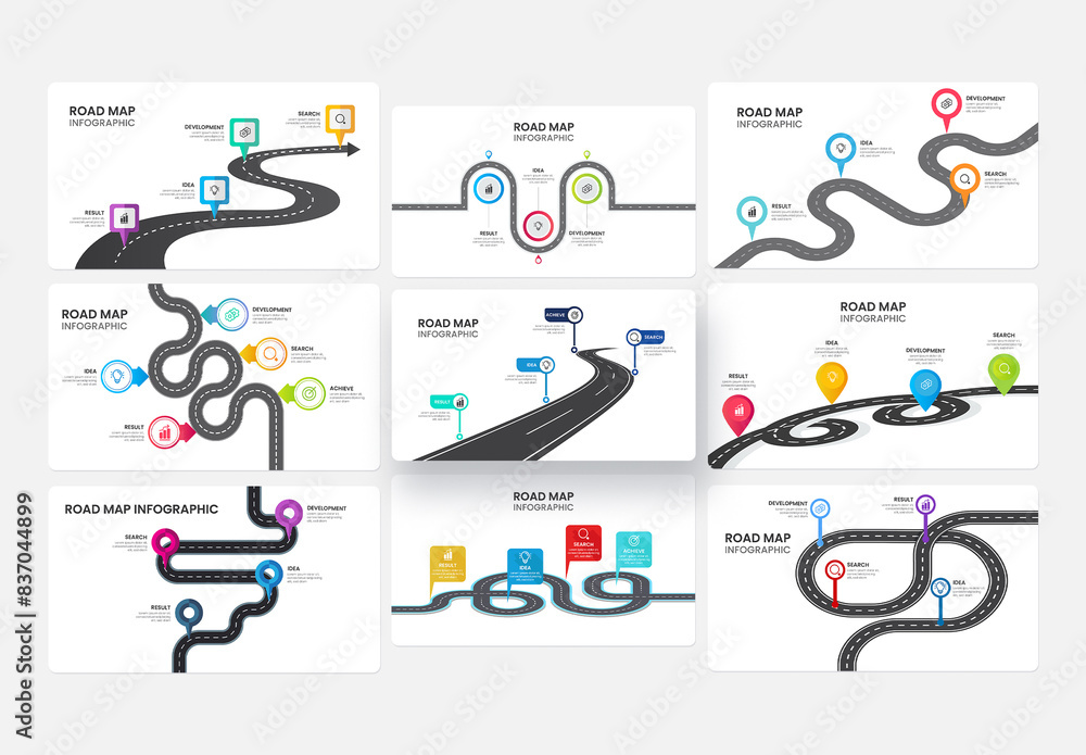 Roadmap Infographic Template Layout Stock Template | Adobe Stock