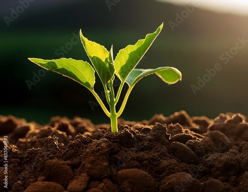 Newly hatched young shoots emerge from the soil.