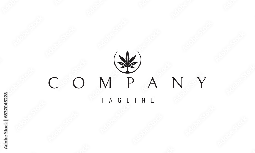 Vector logo with an abstract image of cannabis leaves. Vector logo with an abstract image of cannabis leaves.