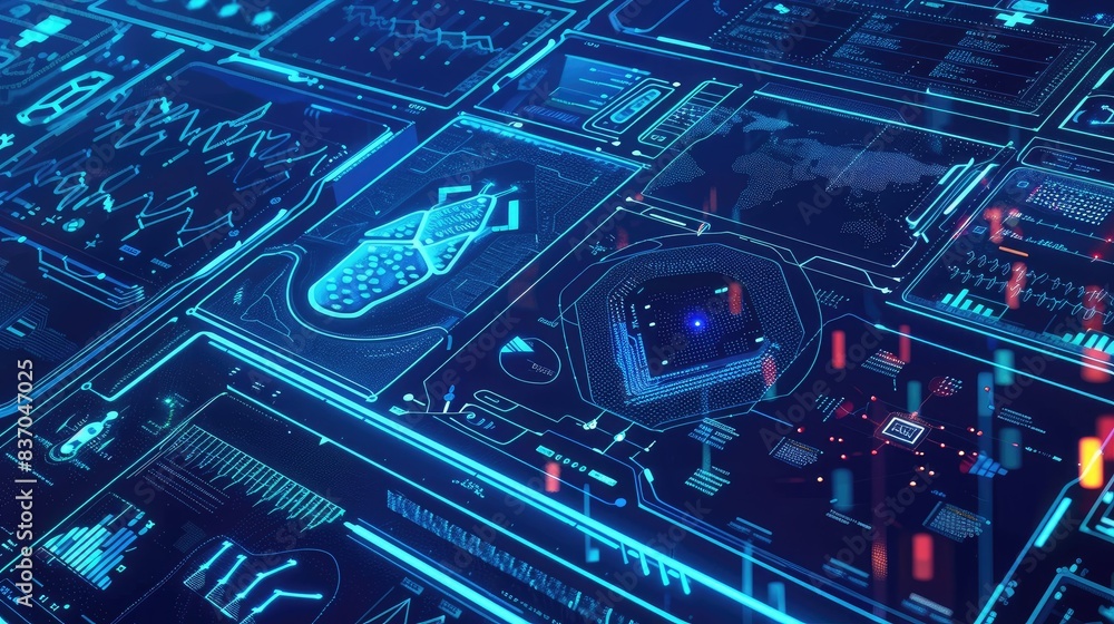 Fototapeta premium Futuristic medical technology network