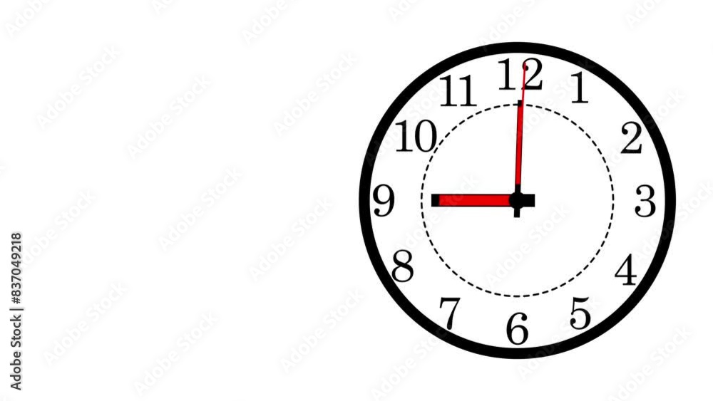 clock icon animated on a white background clock icon animated on a white background