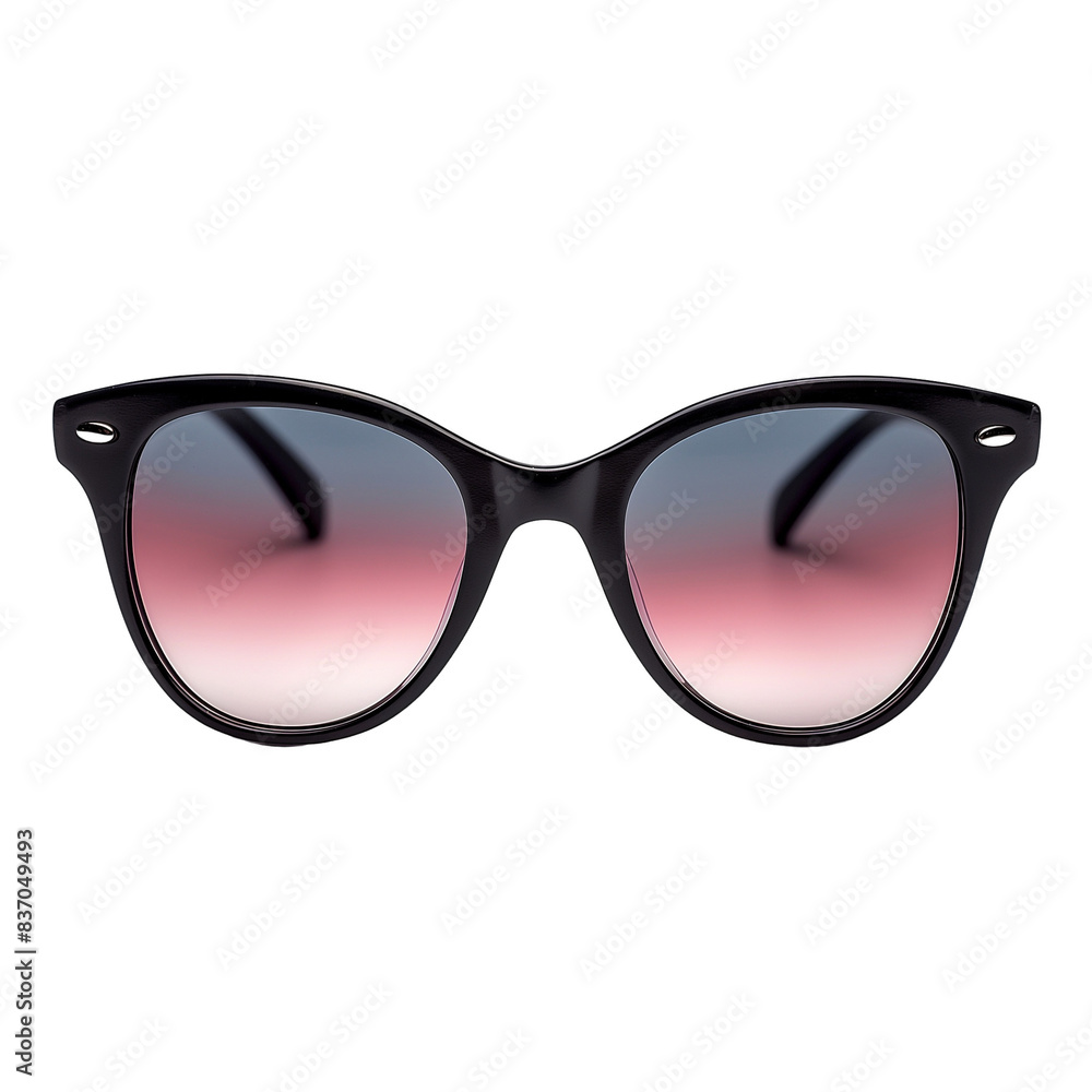 Front view of gradient women's wayfarer sunglasses isolated on a white transparent background Front view of gradient women's wayfarer sunglasses isolated on a white transparent background