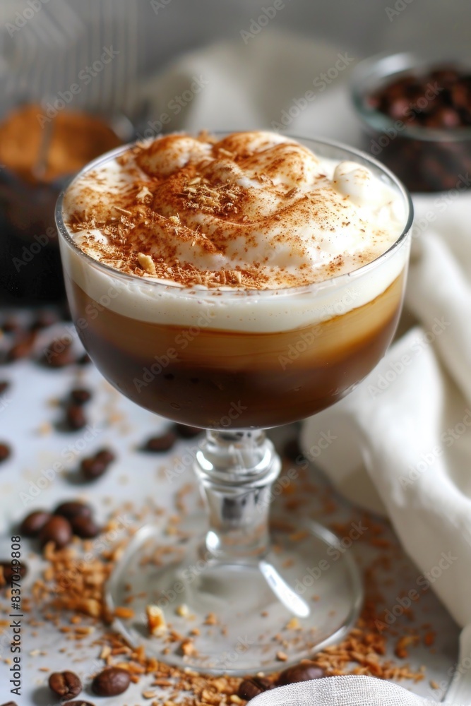 Decadent Coffee Cocktail with Cream and Beans Decadent Coffee Cocktail with Cream and Beans
