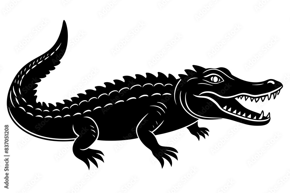 crocodile silhouette vector illustration crocodile silhouette vector illustration
