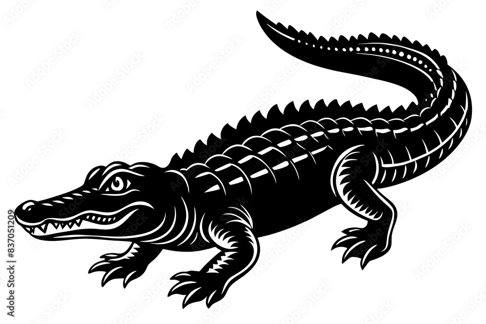 crocodile silhouette vector illustration crocodile silhouette vector illustration