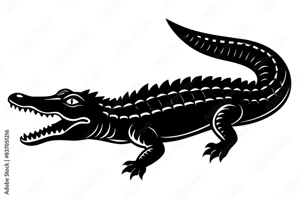 crocodile silhouette vector illustration crocodile silhouette vector illustration