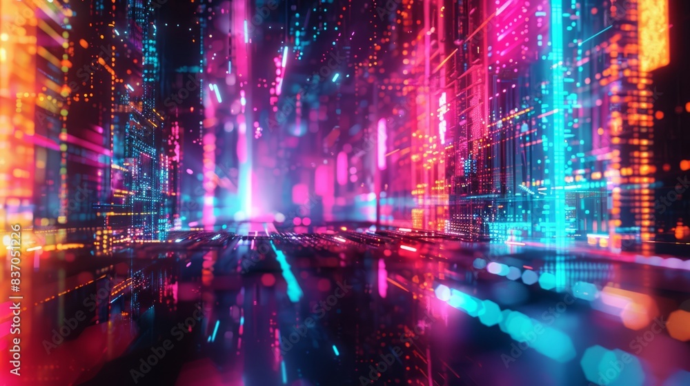 A digital glitch background with vibrant, distorted lines and fragmented pixels in neon colors. A digital glitch background with vibrant, distorted lines and fragmented pixels in neon colors.
