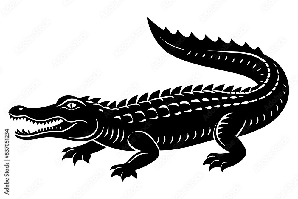 crocodile silhouette vector illustration crocodile silhouette vector illustration