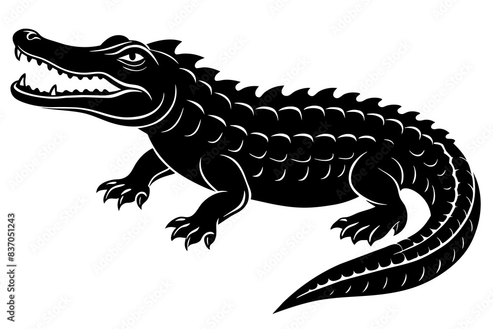 crocodile silhouette vector illustration crocodile silhouette vector illustration