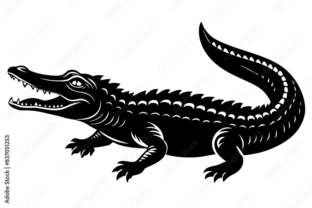 crocodile silhouette vector illustration crocodile silhouette vector illustration