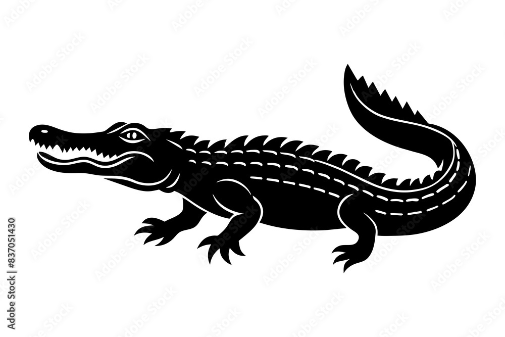 crocodile silhouette vector illustration crocodile silhouette vector illustration