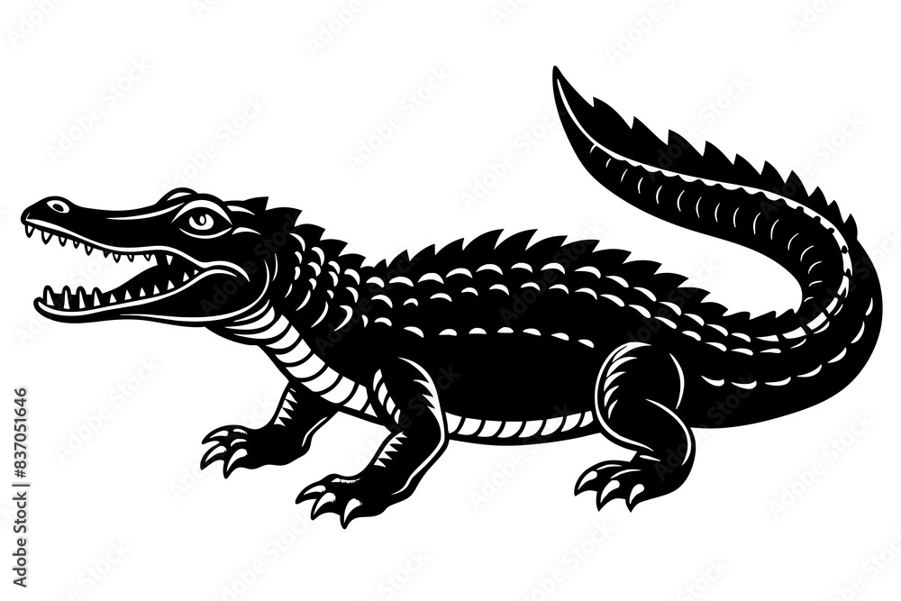 crocodile silhouette vector illustration crocodile silhouette vector illustration