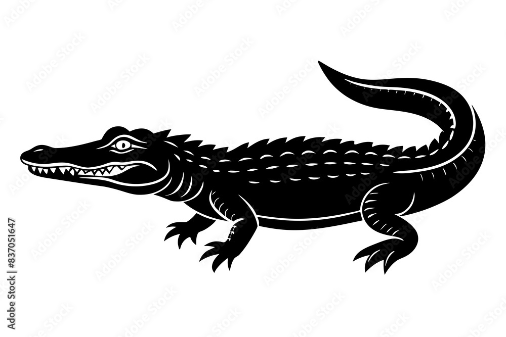 crocodile silhouette vector illustration crocodile silhouette vector illustration