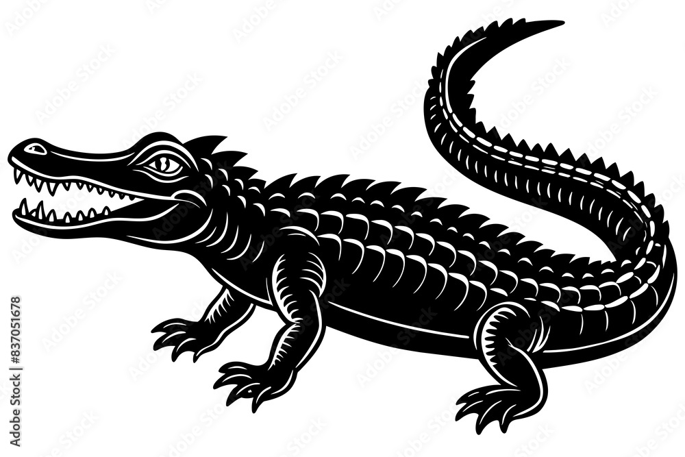 crocodile silhouette vector illustration crocodile silhouette vector illustration