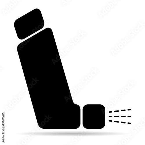 Asthma inhaler design shadow icon, medicine health care sign, graphic vector illustration