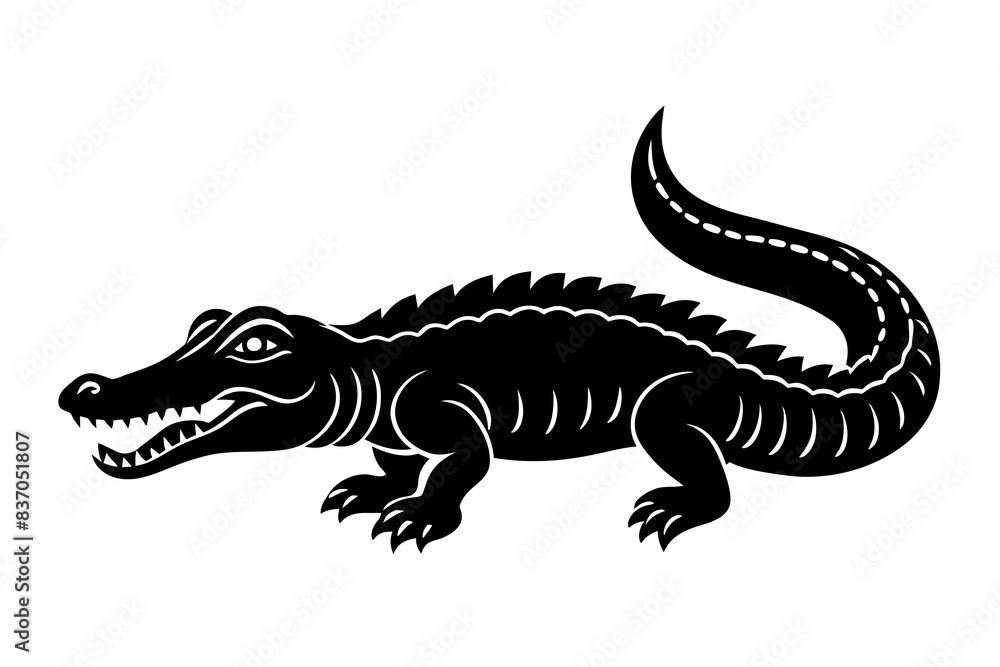 crocodile silhouette vector illustration crocodile silhouette vector illustration