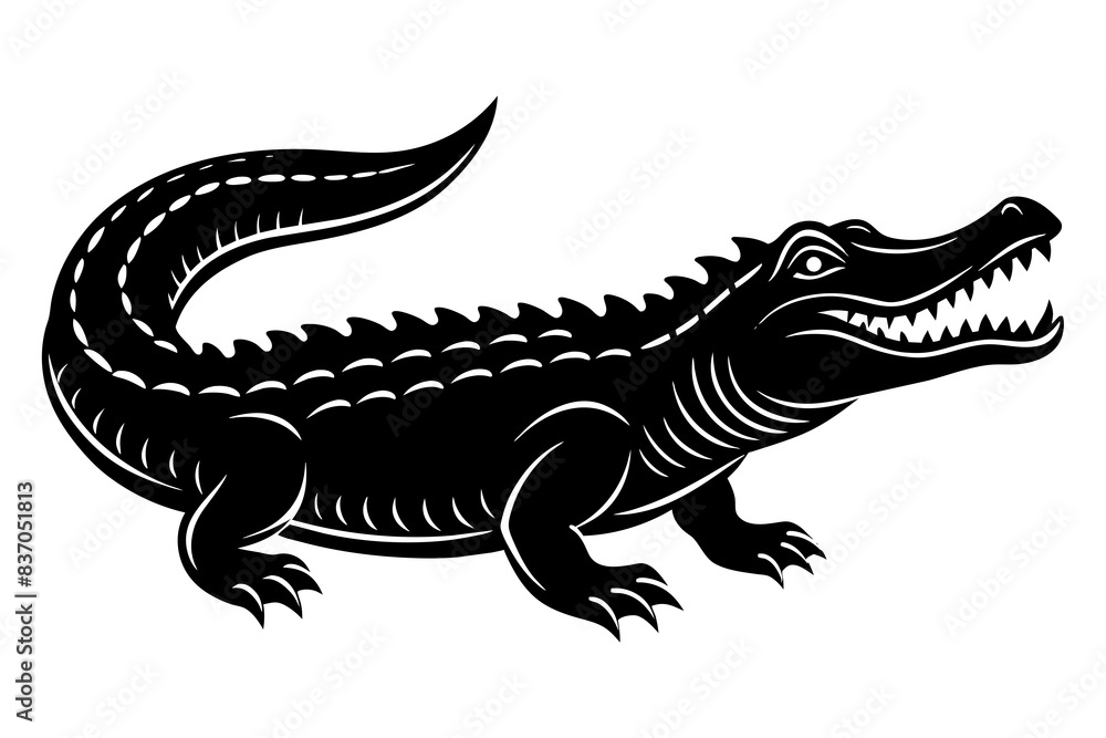 crocodile silhouette vector illustration crocodile silhouette vector illustration