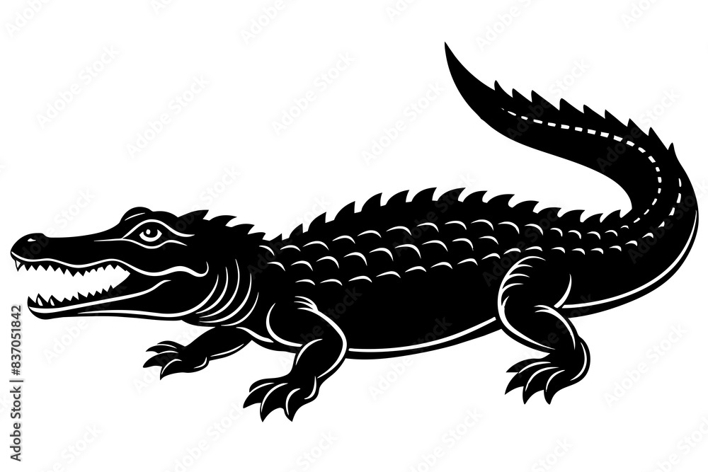 crocodile silhouette vector illustration crocodile silhouette vector illustration