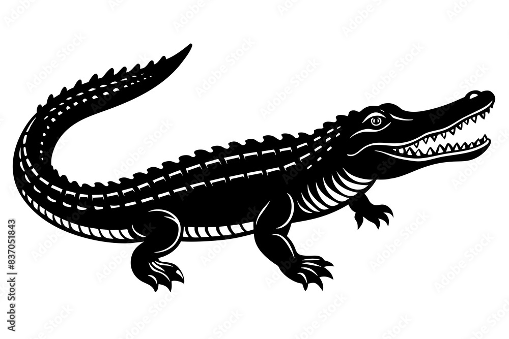crocodile silhouette vector illustration crocodile silhouette vector illustration