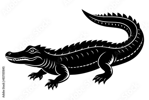 crocodile silhouette vector illustration © Shiju Graphics