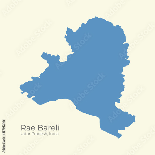 Rae Bareli district map of Uttar Pradesh State, Republic of India. Vector, illustration. photo