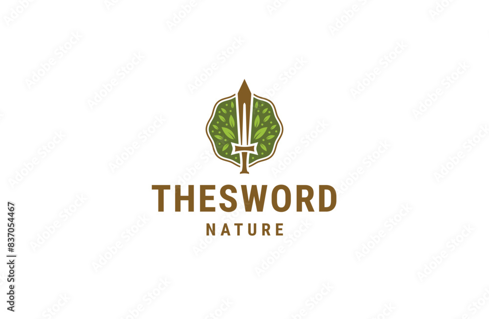 Sword leaf logo icon design template flat vector Sword leaf logo icon design template flat vector