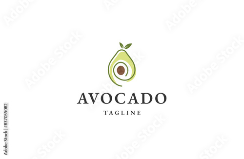112Avocado logo design template flat vector