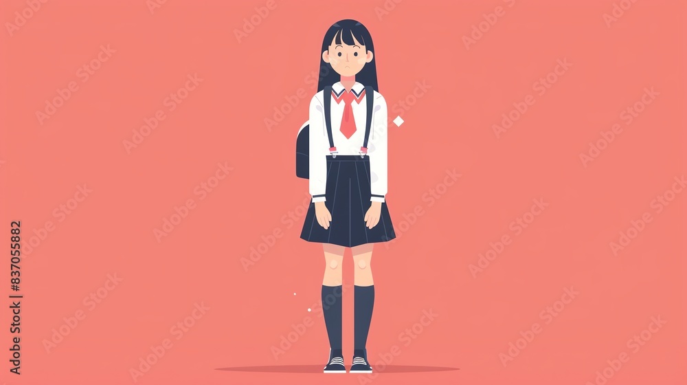 authentic school uniform poster flat design front view regional specificity theme animation vivid authentic school uniform poster flat design front view regional specificity theme animation vivid