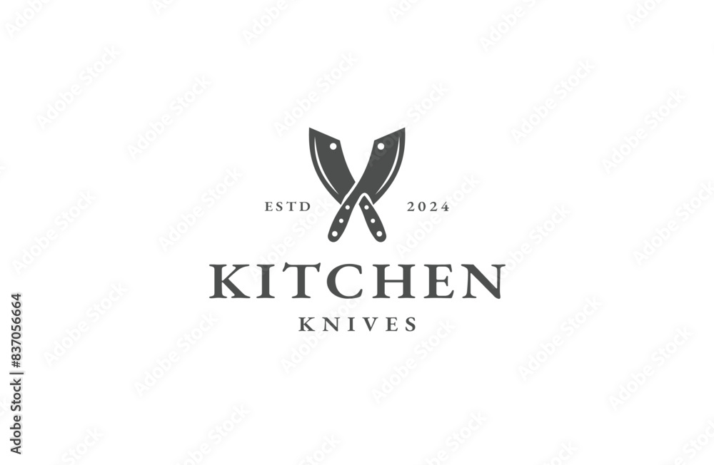 Kitchen knife logo design template flat vector Kitchen knife logo design template flat vector