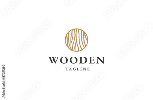 Wood logo icon design template flat vector
