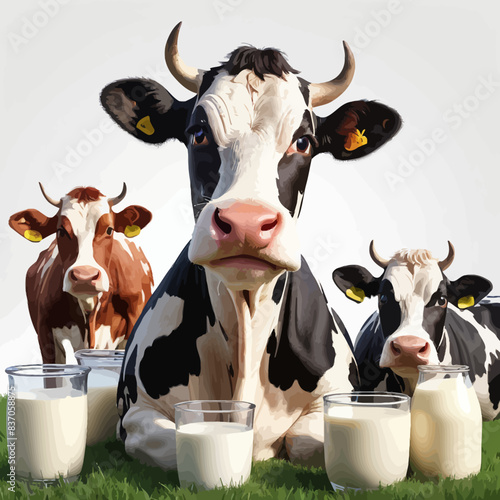 Cows Cartoon Design Which Is Very Healthy and good for livestock