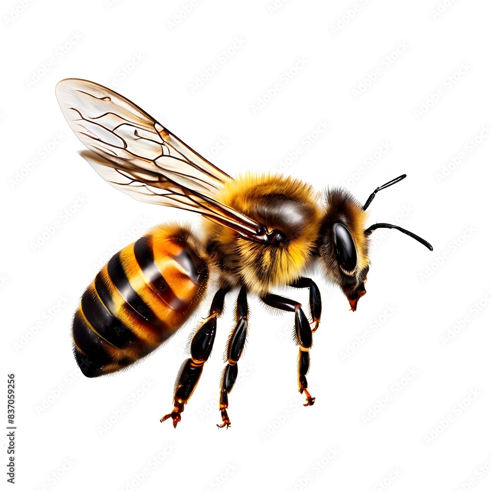Isolated bee on white background Isolated bee on white background