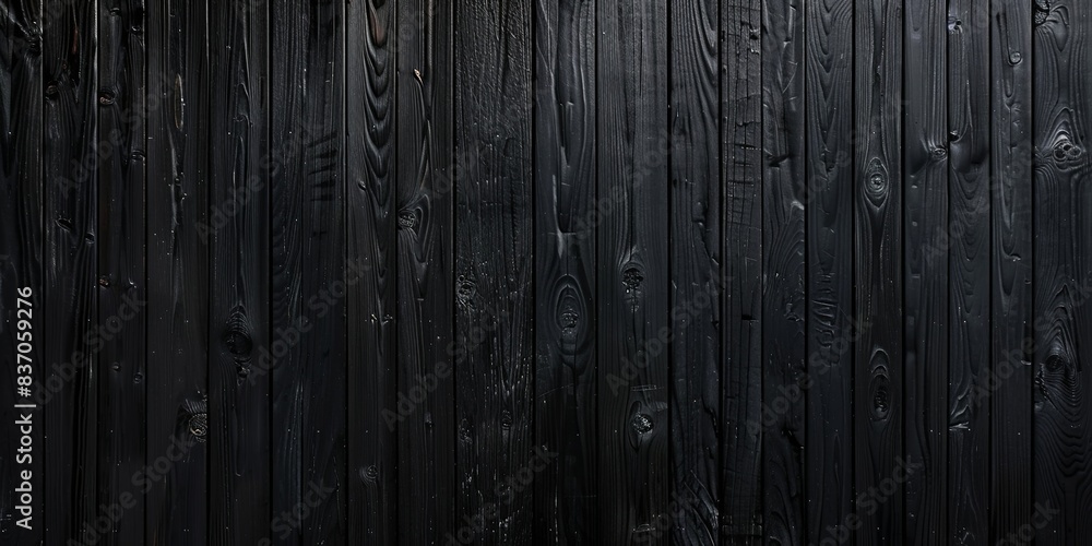 Top-down perspective of black wooden background with rich dark texture. Design theme. Top-down perspective of black wooden background with rich dark texture. Design theme.