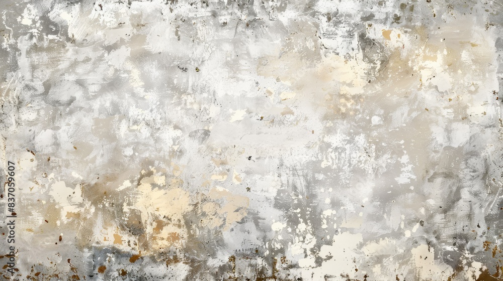 Obraz premium Abstract grungy wall with a mix of light and dark textures in gray and beige