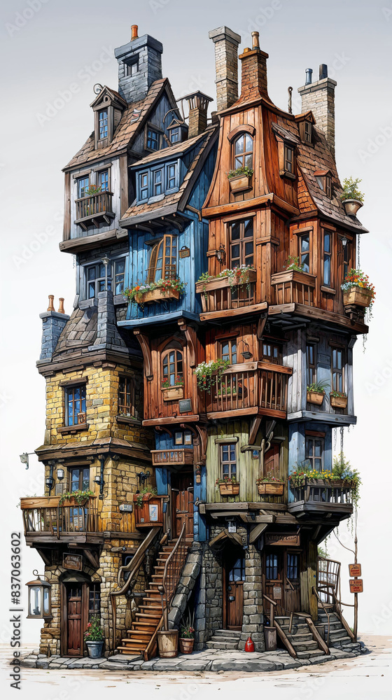 Obraz premium An old house building