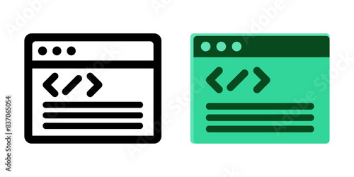 Black and colored striped illustration code web icon