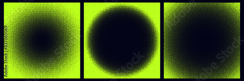 Bitmap square backgrounds with vignette effect. Futuristic retro design in y2k style.	