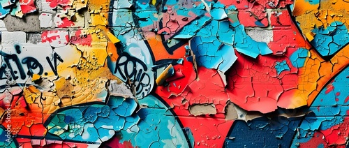 Wallpaper Mural Vibrant Close up of Colorful Urban Graffiti Wall Art with Layered Textures and Abstract Patterns Torontodigital.ca