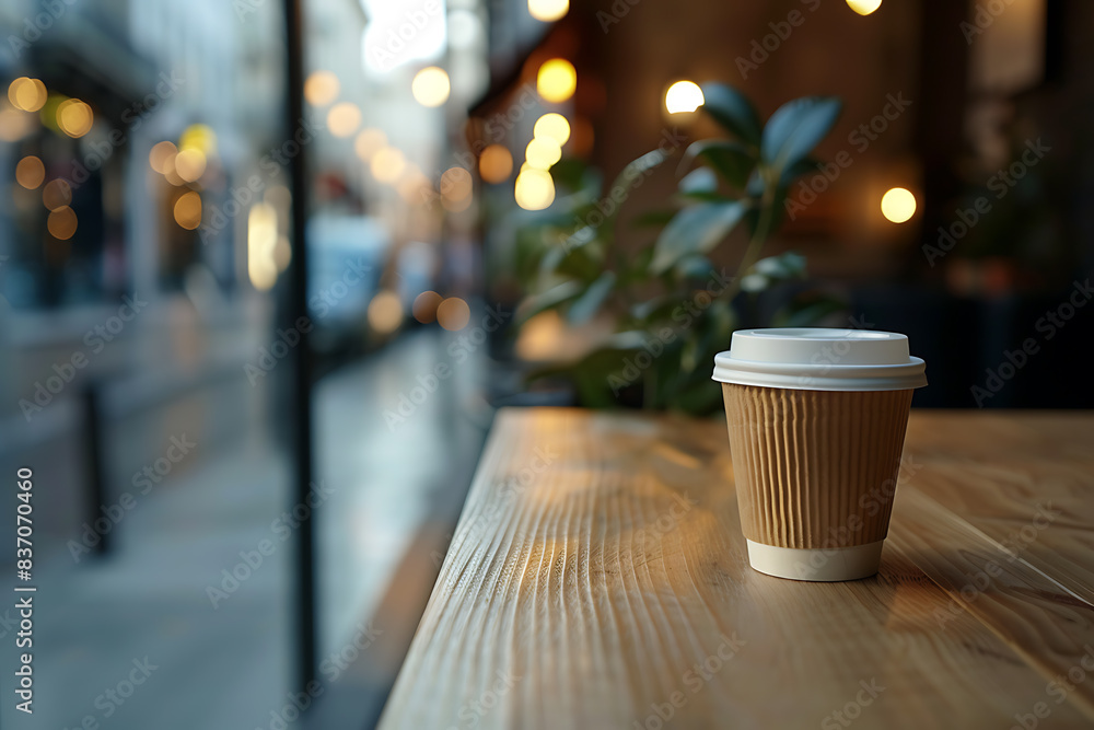 A stylish mockup of an eco-friendly coffee cup, perfect for showcasing sustainable beverage branding and green packaging. A stylish mockup of an eco-friendly coffee cup, perfect for showcasing sustainable beverage branding and green packaging.