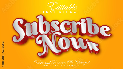 Editable 3d text effect subscribe now